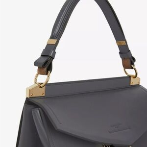 Givenchy Mystic Leather Shoulder Bag soft storm gray medium new